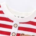 thumbnail image 4 of mgoYE Baby Boy Romper Size 0-3 Months Baby Unisex Bodysuits Bear Pattern Sleeveless Striped Bodysuit Soft Playwear for Girls Boys Slip Clothes Red, 4 of 5