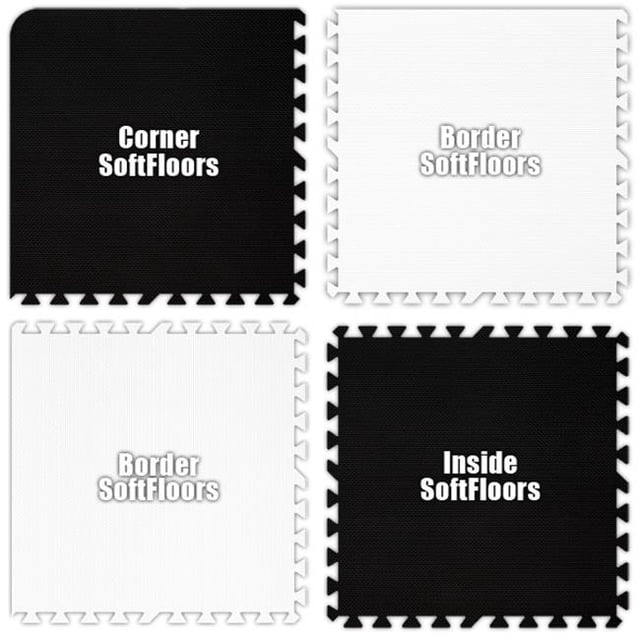 Alessco SFBKWE0820 SoftFloors -Black & White Checkerboard -8 x 20 Set