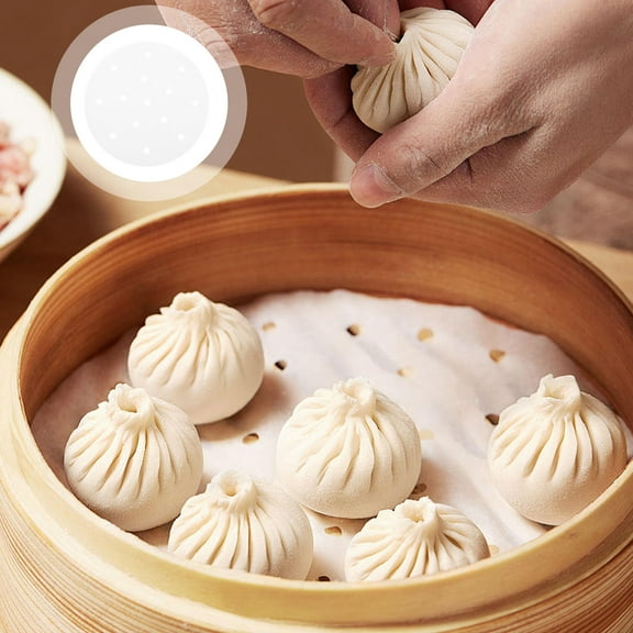 NICEXMAS Perforated Steam Liners 400 Sheets 5.5x5.5x0.02In White