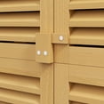 thumbnail image 2 of Miekor Furniture 5' x 3' Wooden Outdoor Storage Cabinet, Garden Sheds & Outdoor Storage with Asphalt Roof & 2 Large Wood Doors with Lock, Yellow 86444, 2 of 8