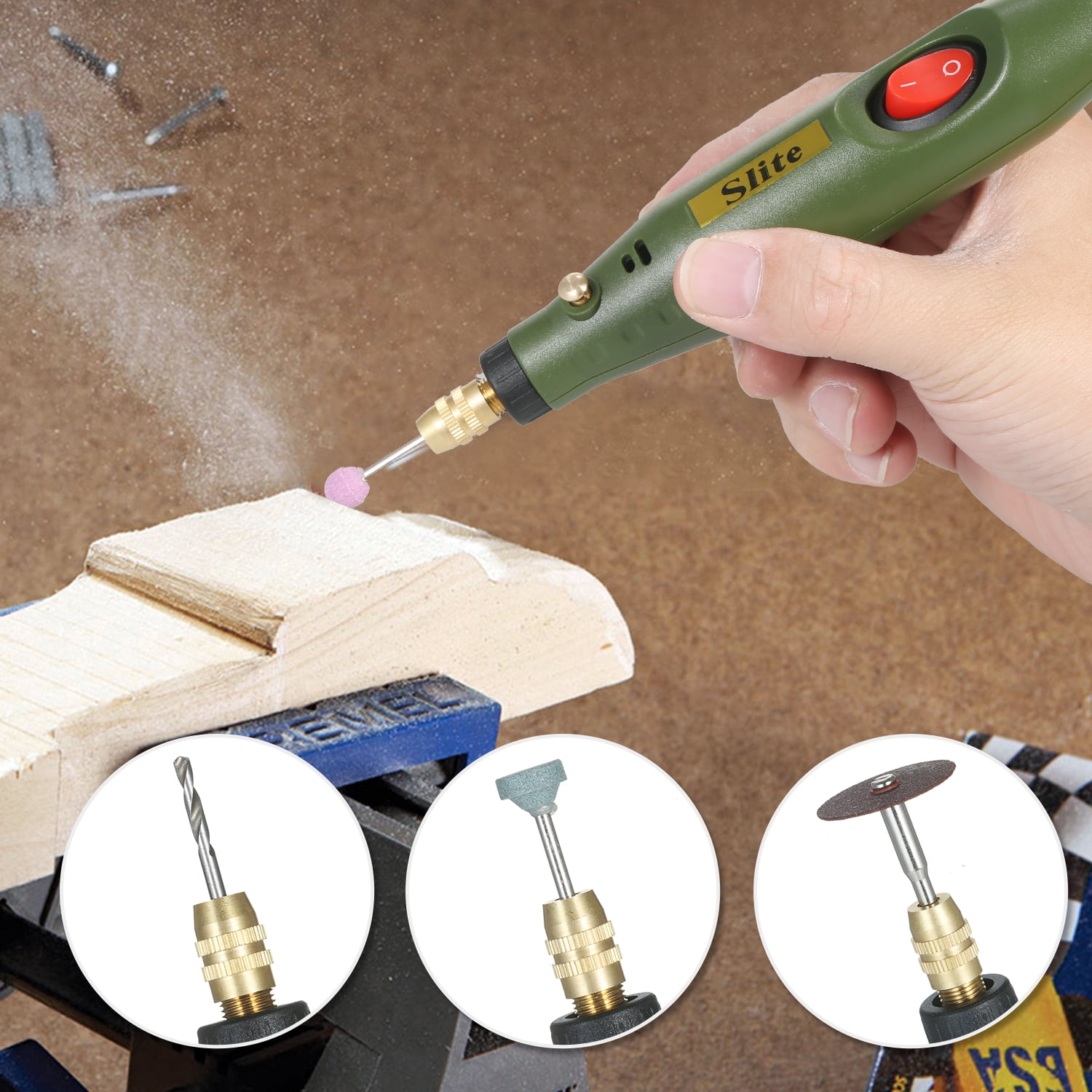 Electric Rotary Tool Kit, SPTA Mini Electric Grinder Set Mini Handle  Electric Drill Grinding Engraving Pen Milling Trimming Polishing Drilling  Cutting