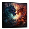 thumbnail image 2 of Designart "Dragon's Lair with Fire Breathing III" Abstract Framed Wall Art - Green Dragons Hallway Framed Wall Art Decor, 2 of 6