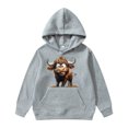 thumbnail image 2 of HUAXUN-Kids Cow Pullover Hoodie Graphic Print Sweatshirt with Pocket for Boys Girls Outdoor Play Casual Wear(Grey1,3-4Years), 2 of 7