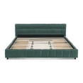 thumbnail image 5 of Aukfa King Size Upholstered Bed Frame with 4 Storage Drawers, Chenille Fabric Platform Bed, Tufted Design, Emerald, 5 of 8