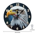 thumbnail image 2 of Eagle Bird Head Wall Clock 10 Inch Silent Non Ticking Round Wooden Clock Decoration for Living Room Kitchen Bedroom Bathroom Office Classroom, 2 of 8