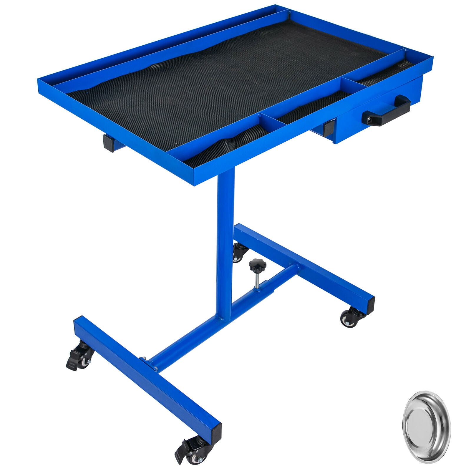 VEVOR Rolling Tool Table Tear Down Tray 220lbs with Drawerin Blue