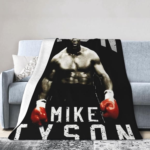 Mike Tyson Couverture en Flanelle Polaire Couverture Douce Moelleuse Décorative Cadeau Décoration Maison 50"x40 Pouces