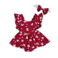 thumbnail image 1 of goowrom Baby Girls Fly Sleeve Flower Stitching Romper Skirt, 1 of 9