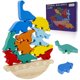 thumbnail image 1 of Animali impilabili Giocattoli in Legno Building Blocks Stacking Balance Giocattoli Set Bilancio Animale Impilabile Impilamento Alto Edificio Building Blocks Giocattoli Set (Dinosaur) Muyoka Hogar, 1 of 6