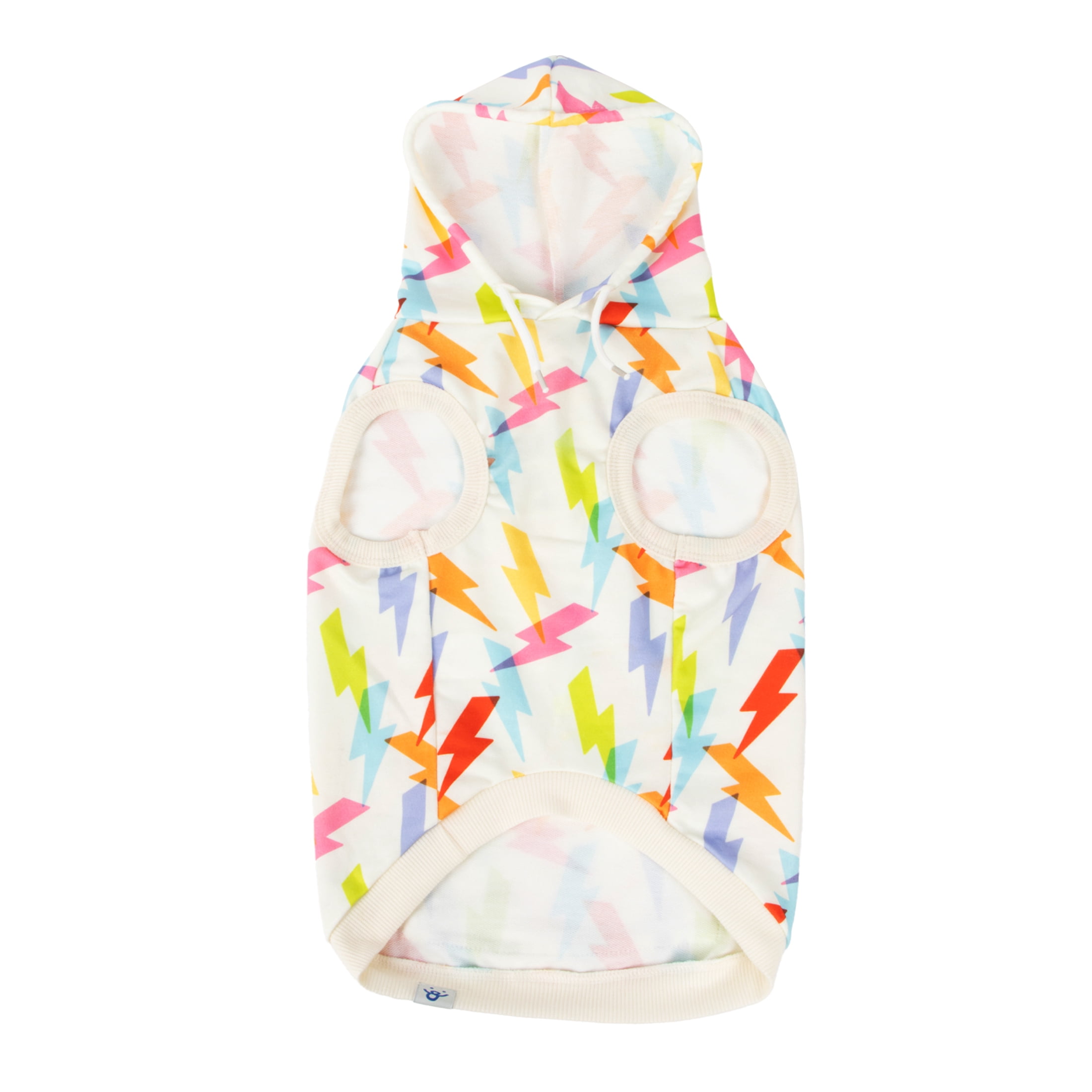 Oodles Multi-Colored Liminal Lightning Bolt Spring Dog Hoodie, XS