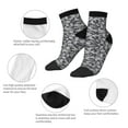 thumbnail image 4 of Mens Ankle Socks Womens Grey Camouflage Print Quarter Breathable Casual Socks, 4 of 7