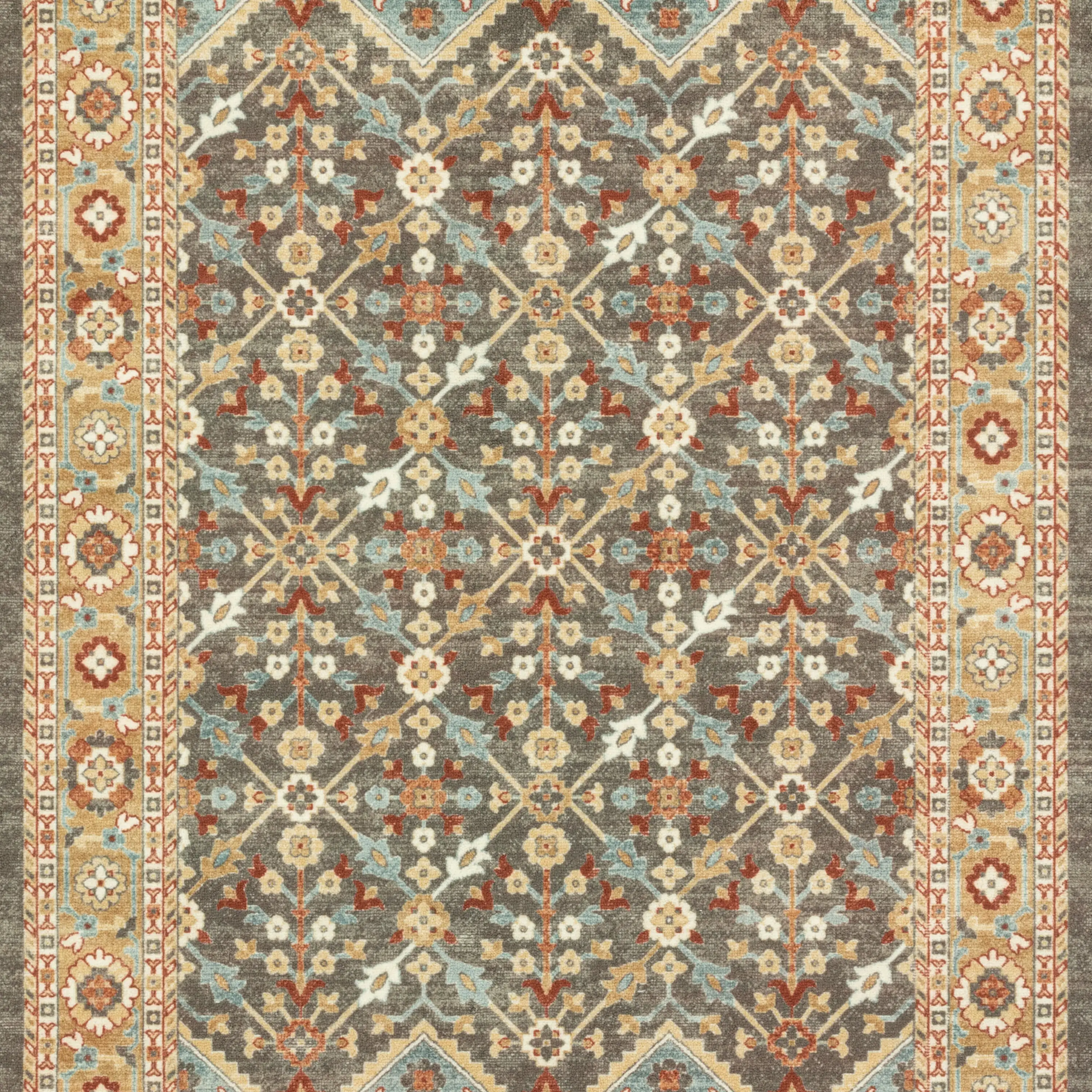 (2 pack) Mainstays Persian Border Medallion Loop Print Rust Brown Indoor Accent Rug, 1'8"x2'10"