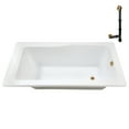 thumbnail image 5 of Streamline N-4400-757-BGL 60 in. x 32 in. Acrylic Soaking Drop-In Bathtub in Glossy White, With External Drain in Brushed Gold, 5 of 13