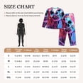 thumbnail image 4 of Haiem Neon Skull With Milkshake Pattern Women’s Long-sleeve Sleepwear,Sleepwear Set,2-piece Loungewear Set,Soft PJs Comfy Nightwear with Pockets-Small, 4 of 7