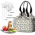 thumbnail image 4 of Beige Christmas Dinosaur Pattern Drawstring Lunch Bag Women - Drawstring Lunch Bag Insulated for Work Office - Stain-Resistant Large Lunchbags for Women with Multi-Pockets, 4 of 6