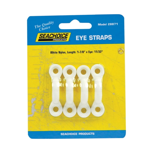 Eye Straps Seachoice, nailon pulido, blanco, paquete de 4 unidades, 4,8 x 4,7 cm