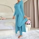 thumbnail image 1 of Pincandy Women's Solid Color Pajama Set - Crew Neck Long Sleeve Top & Pants, Casual & Comfortable for Homewear, 1 of 6