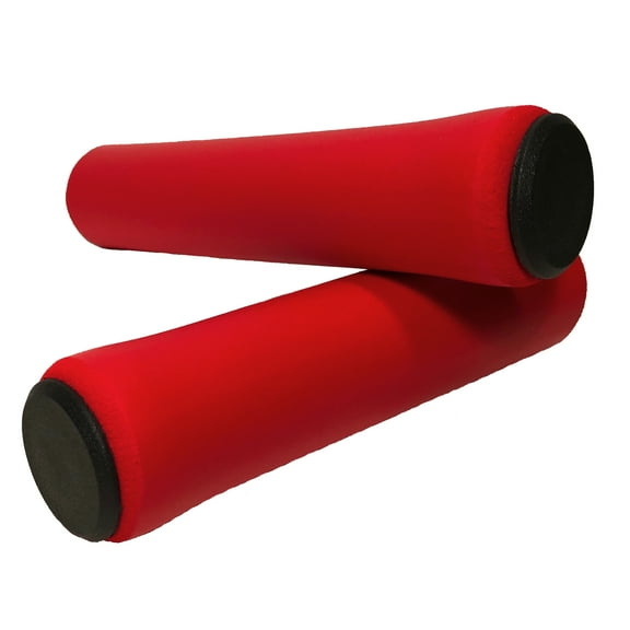 Red Sponge Bike Handle Bar Grips for BMX MTB Sponge Bicycle grips with End Caps