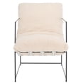 thumbnail image 2 of Safavieh Portland Modern Metal and Wood Dining Arm Chairs, Creme/Black, 2 of 6