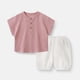 thumbnail image 1 of Conjuntos de blusas y camisas de cuello redondo y manga corta para niño, camiseta informal con capucha de manga corta de color liso, conjunto de algodón para niños, 1 of 5