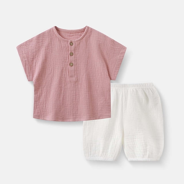 Conjuntos de blusas y camisas de cuello redondo y manga corta para niño, camiseta informal con capucha de manga corta de color liso, conjunto de algodón para niños