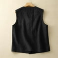 thumbnail image 4 of MESSUEN Button Down Shirts Basic Womens Tops Linen Shirts for Women Basic Tees Casual Basic Loose Fit Casual Comfort Sleeveless Casual Sleeveless Crop Top Black M, 4 of 8