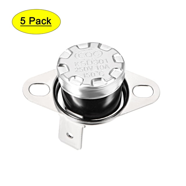 Unique Bargains Temperature Control Switch , Thermostat , KSD301 150°C , 10A , Normally Closed N.C 5pcs