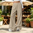 thumbnail image 7 of GiLiling Teen Girls Barrel Sweatpants High Waisted Fleece Baggy School Sweat Pants Barrel Leg Pants High Waisted Baggy Fit Pants (Beige, 7-8 Years), 7 of 7