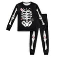 thumbnail image 1 of Tenues & Ensembles pour Garçons 2-8 Ans Manches Longues Col Rond Ensemble de Pyjama Imprimé Halloween Vêtements de Détente Confortables pour Intérieur, 1 of 5