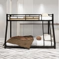 thumbnail image 3 of Harper & Bright Designs Twin Over Full Bunk Bed with Ladder, Metal Bunk Bed Frame with Full-Length Guardrail for Bedroom, Black, 3 of 13