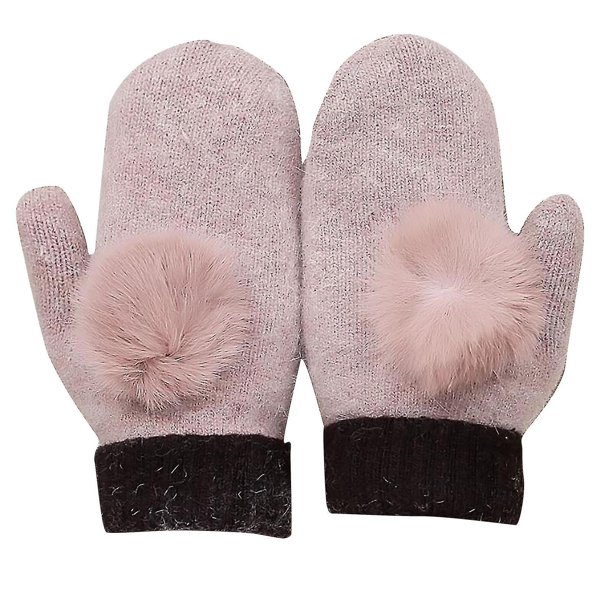 Guantes de punto de tejido de amor encantador de cachemira para mujer de moda de invierno