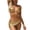 Yellow, variant on Staron Women's Solid Backless Bikini Swimsuit Two-Piece Bandage High Cut Beach Vacation Swimwear Set, Hot Pink M