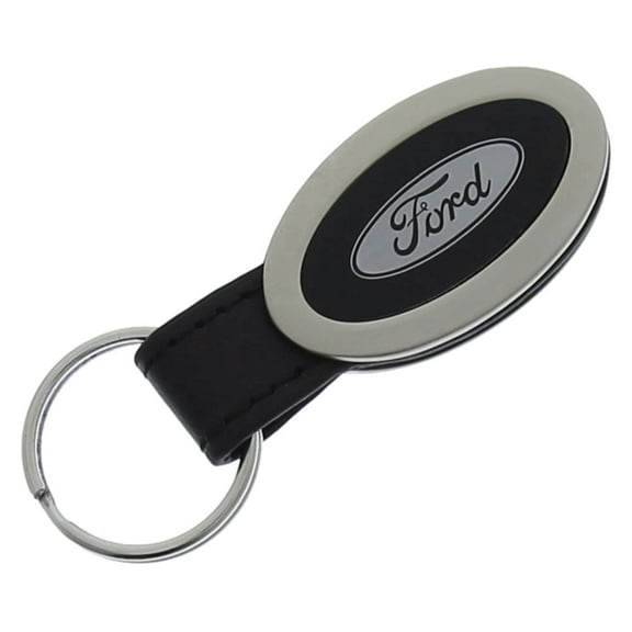 Au-TOMOTIVE GOLD Ford Black Oval Leather Key Fob