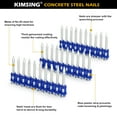 thumbnail image 3 of KIMSING MTSD-32 12 Gauge 1 1/4 Inch X .109 Inch Smooth Shank Plastic Collated Concrete and Steel Drive Pin Mechanical Galvanized for Gas Power Concrete and Steel Nailer 1000 PCS/Box (4 Boxes), 3 of 8