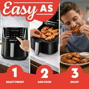 Gourmia 4-Quart Digital Air Fryer with 12 One-Touch Presets, GAF414, Black