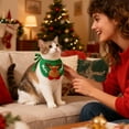 thumbnail image 5 of Cat/Dog Christmas Party Supplies, Cute Christmas Scarf Hat Set Kitten Bandana Small Pet Decorations Outfits, Christmas Saliva Towel, 5 of 5