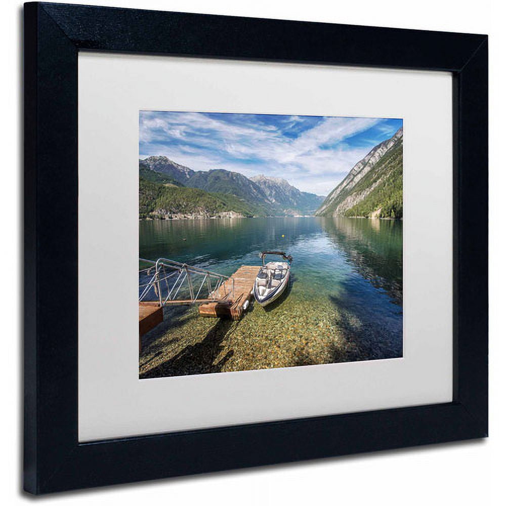 Trademark Fine Art "Lake" Canvas Art by Pierre Leclerc, White Matte/Black Frame