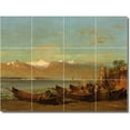 thumbnail image 1 of Ceramic Tile Mural-Thomas Hill Waterfront Painting 351. 32" w x 24" h using (12) 8 x 8 ceramic tiles, 1 of 3