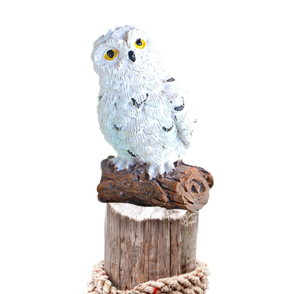 Laideyi Owl Figurine Simulation Resin Mini Owls Mini Stumps Miniature