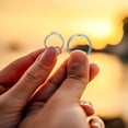 thumbnail image 6 of Pair of 925 Sterling Silver Matching Rings Couple Zircon Rings Adjustable Open Ring Simple Fashion Promise Ring Jewelry Gift for Lovers Engagement Wedding Proposal Ring, 6 of 8