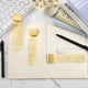 thumbnail image 3 of 3 Pcs Brass Ruler Clip Set with 2 Fine Point Pens, with 3 Pattern Journal Stencil for Planners, Decorative Notebook, 3 of 5