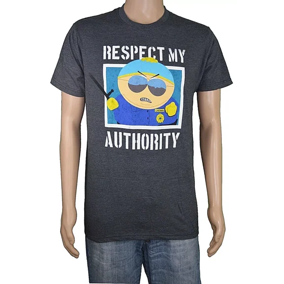 SOUTH PARK Men's Short-Sleeve "Respect My Authority" Graphic T-Shirt (Gray)