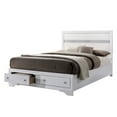 thumbnail image 2 of Queen Size Bed With Drawers In White Contemporary Bedroom Furniture Panel Headboard Storage And Silver Handles -, 2 of 4