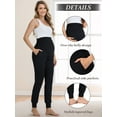 thumbnail image 4 of Women's Maternity Pants Casual Maternity Activewear Pregnancy Sweatpants with Pockets 2 Pack, 4 of 6