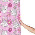 Shower Curtain, Cute Cartoon Rabbit Flower Pink Waterproof Fabric
