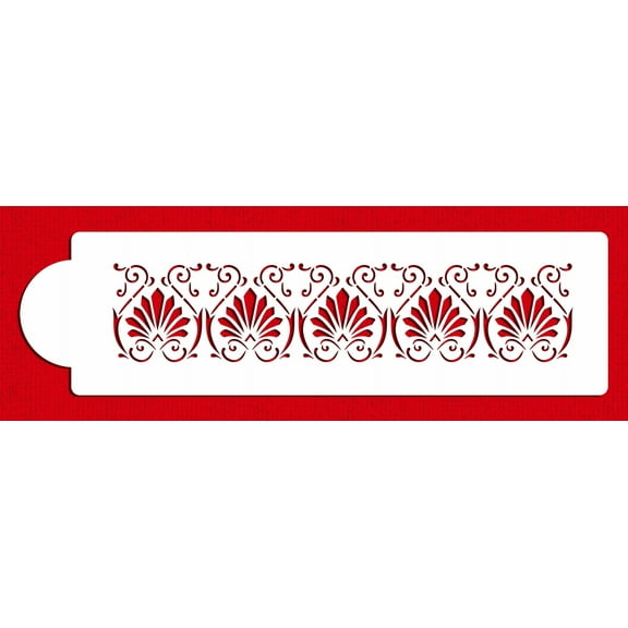 Designer Stencils Athens Cake Stencil Side, Beige/semi-transparent