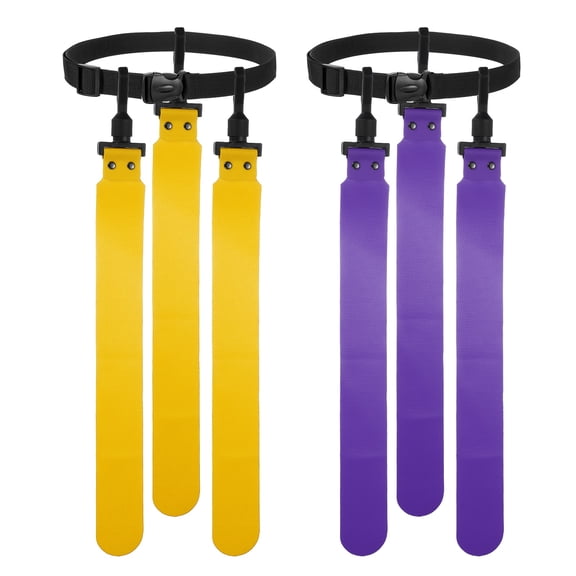 Uxcell Flag Football Set, Adjustable Flag Football Belt with 1 Belt and 3 Flags Easy Tear Away for Men Women Players Training Competition (2 Pack, Yellow/Purple)