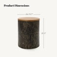 thumbnail image 2 of LuxenHome 20.3" Round Side Table, Iron End Table with Wood Top, Black and Gold Hammered, Small Side Table for Living Room, Bedroom, Couch, 2 of 6