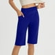 thumbnail image 2 of Pantalones de Yoga de Cintura Alta para las Mujeres Color Sólido Cadera Bolsillos Elásticos Medio Pantalones Cortos, Pantalones Deportivos de Fitness, Poliéster Toda la Temporada, 2 of 6