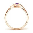 thumbnail image 2 of ANGARA Natural 0.2 Ct. Amethyst with Diamond Halo Ring in 14K Rose Gold for Women (Ring Size: 9), 2 of 9